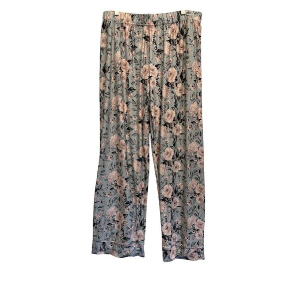 Jason Wu Ink Floral Print Pajama Bottoms Sleepwear Large SILKY SOFT EUC - Picture 1 of 7